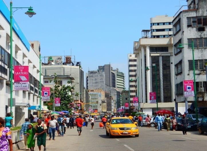 Lamp Pole Advertising on Broad Street, Lagos Island (Apongbon / Oke Arin Axis)