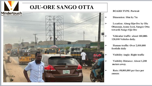 Billboard at Oju Ore Sango Ota by Olu Obasanjo Iyana Iyesi, Ogun State