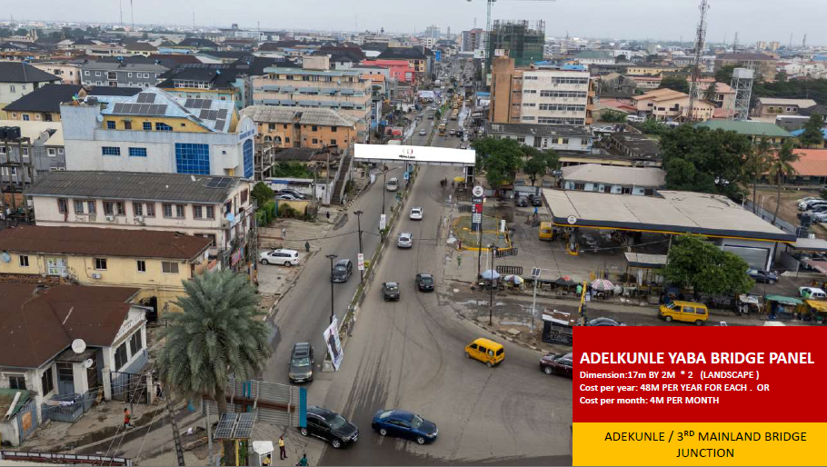 Bridge Panel Billboard at Adekunle, Yaba, Lagos