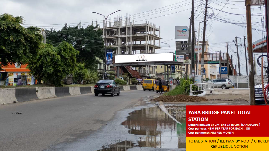 Bridge Panel Billboard at Total Station Ile-Iyan Junction, Yaba Bridge, Lagos