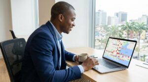 A man working on a laptop