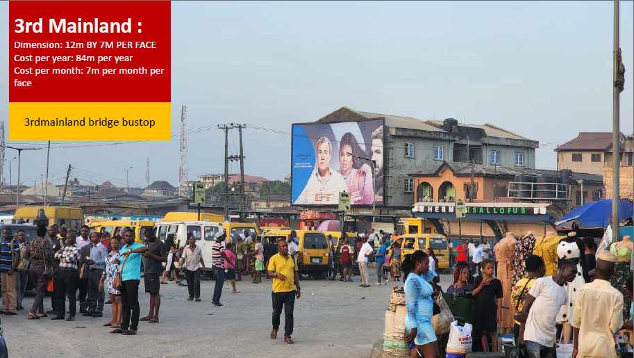 Double Face Billboard at 3rd Mainland Bridge Bus Stop, Lagos