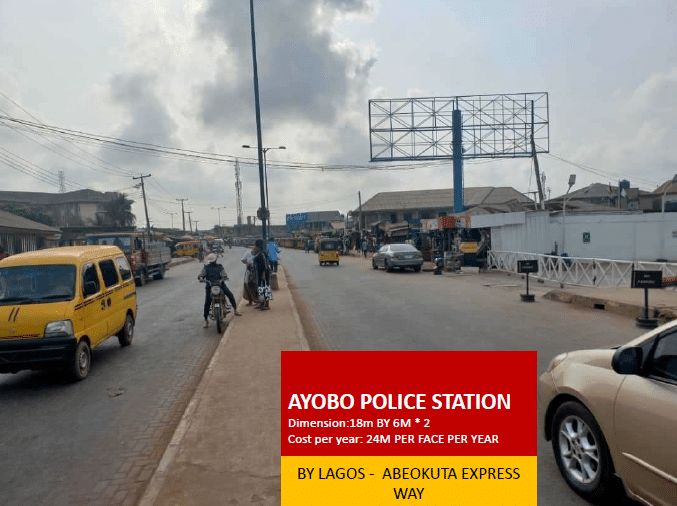 Double Face Billboard at Ayobo Police Station, Lagos Abeokuta Expressway
