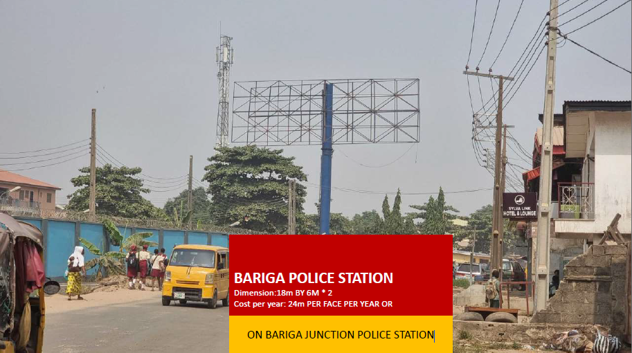Double Face Billboard at Bariga Police Station Junction, Lagos