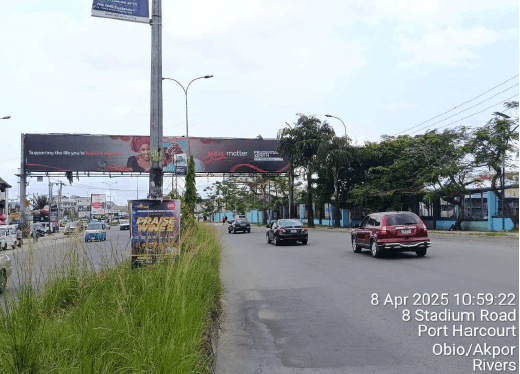 Gantry Billboard Along Stadium Road by Ben Jack (FTF Airforce, Aba Road), Port Harcourt