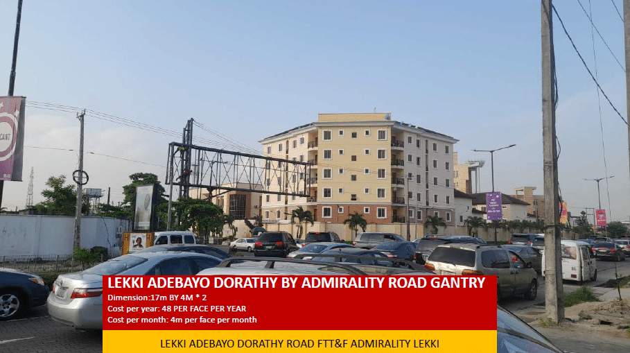 Gantry Billboard at Adebayo Doherty Road by Admiralty, Lekki Phase 1, Lagos