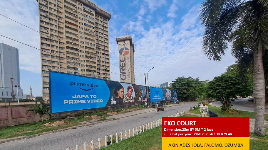 Mega Billboard at Eko Court Akin Adesola Falomo Ozumba, Victoria Island, Lagos