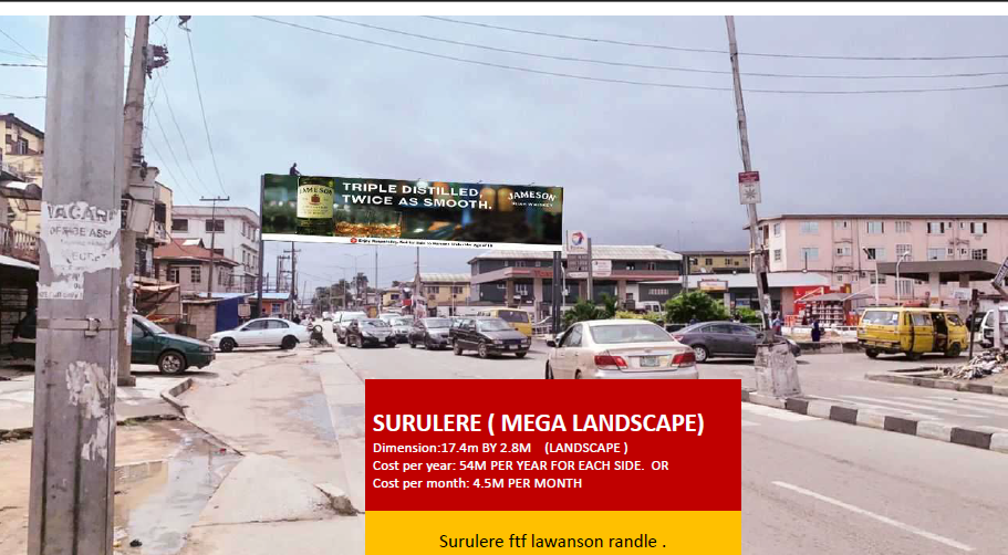Mega Landscape Billboard at Surulere FTF Lawanson Randle, Lagos