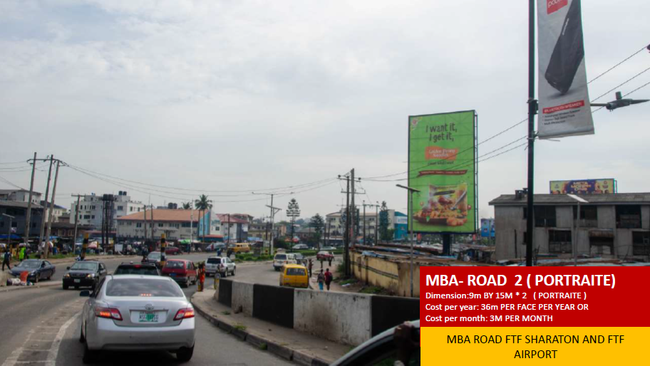 Portrait Billboard at MBA Road Facing Sheraton and Airport, Ikeja, Lagos