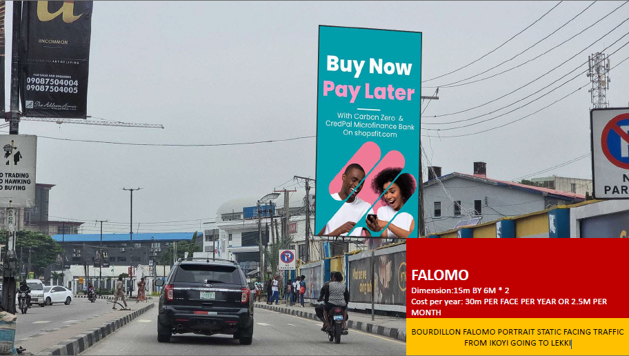 Portrait Static Billboard at Bourdillon Falomo Facing Ikoyi to Lekki Traffic, Lagos