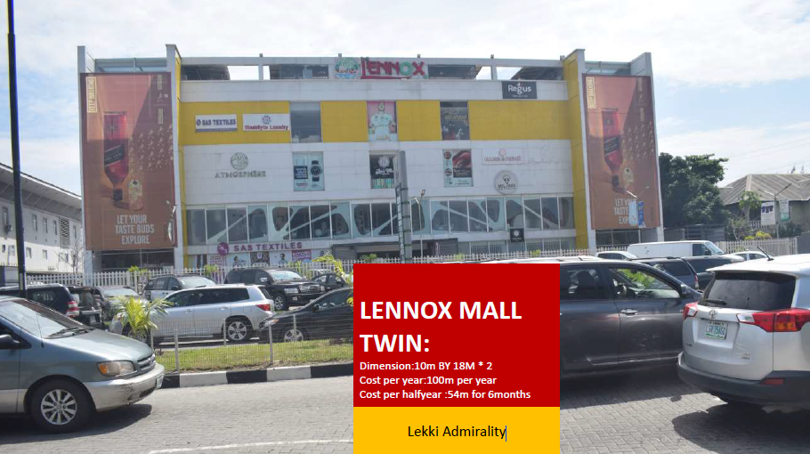 Twin Billboard at Lennox Mall Admiralty Lekki Phase 1, Lagos