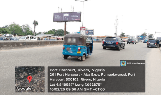 Unipole Billboard Along Aba Road by Shell Residential Area (FTF Rumukwurushi to Oil Mill), Port Harcourt