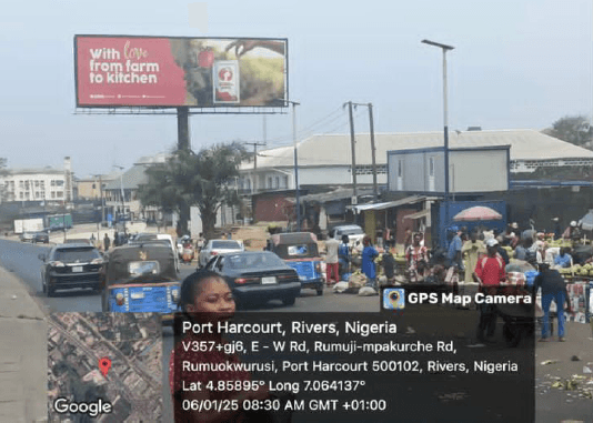 Unipole Billboard Along East–West Road by Oil Mill Market (FTT Eliozu & Rumuokoro), Port Harcourt