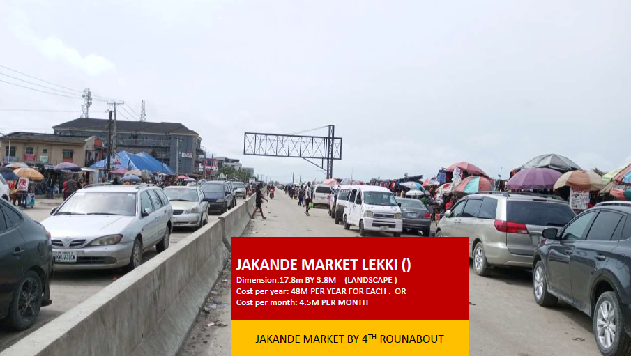Unipole Billboard at Jakande Market by 4th Roundabout, Lekki, Lagos