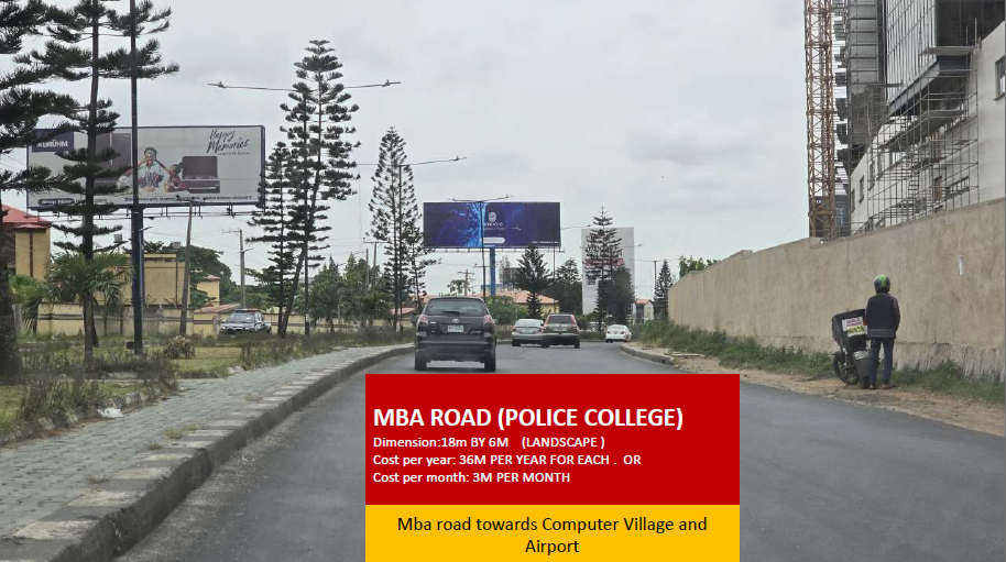Unipole Billboard at MBA Road by Police College, Ikeja, Lagos