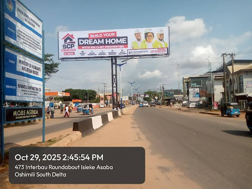 Billboard in Asaba, Nnebisi Road by Interbua Roundabout