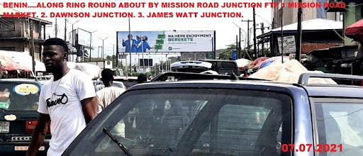 Billboard in Benin City, Ring Roundabout by Mission Road Junction FTF Mission Road Market