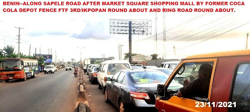 Billboard in Benin City, Sapele Road after Market Square Shopping Mall FTF 3rd Ikpopan Roundabout