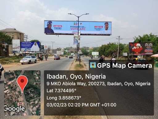 Billboard in Ibadan, Ring Road by Akinyemi Bus Stop