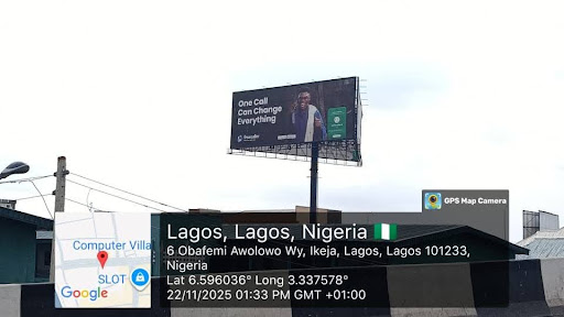 Billboard in Lagos, Ikeja, 3-Face Tower at Centre of Computer Village