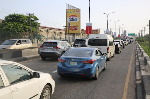 Billboard in Lagos, Ikoyi, Osborne Road by Dolphin Plaza (Portrait)