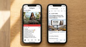 An instagram and a billboard ad