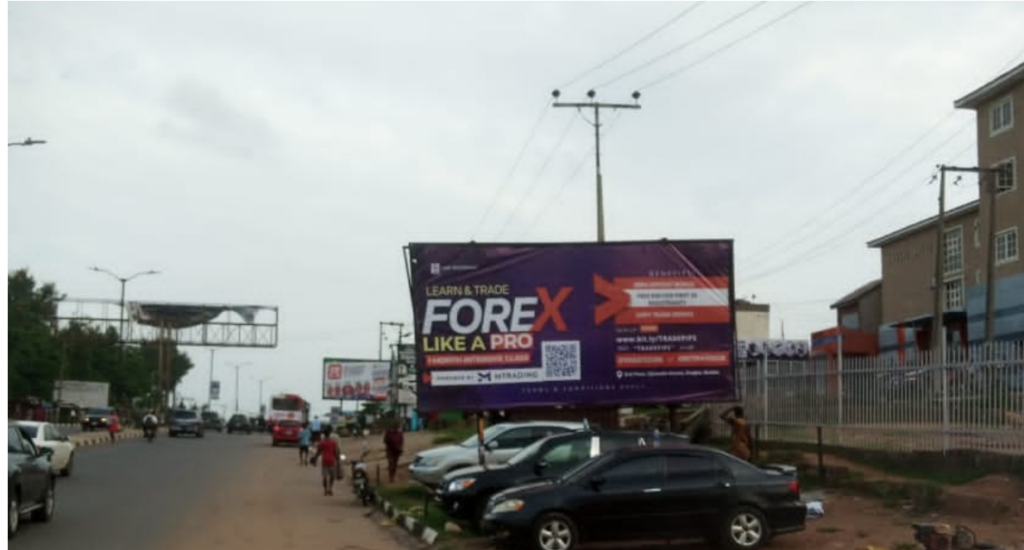 Billboard in Ibadan, Oyo State, at Akinyemi Bus Stop in front of GT Bank E-Branch Office, facing Mile 110 to Mobil