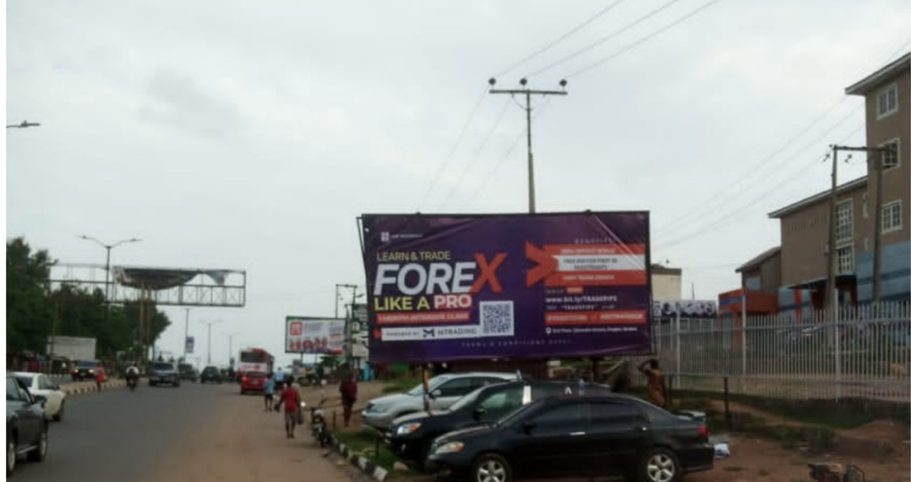 Billboard in Ibadan, Oyo State, at Akinyemi Bus Stop in front of GT Bank E-Branch Office, facing Mobil from Mile 110 Roundabout