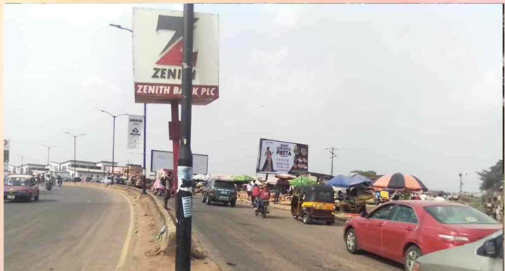 Billboard in Ibadan, Oyo State, at Bodija Ojurin opposite Total Filling Station, facing Agodi Secretariat and Bodija