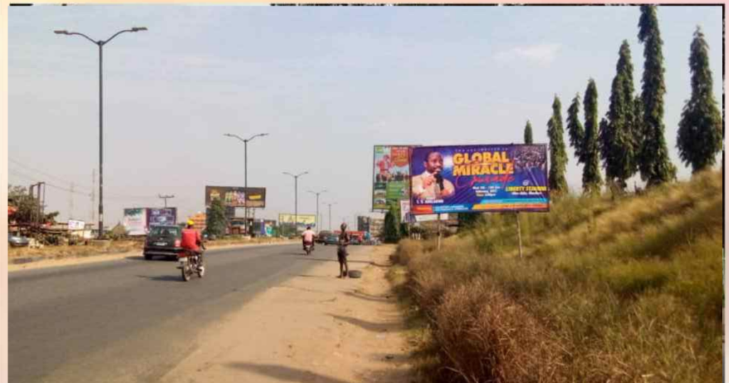 Billboard in Ibadan, Oyo State, at High Court Garden directly opposite Ibadan High Court, facing Mobil to Challenge