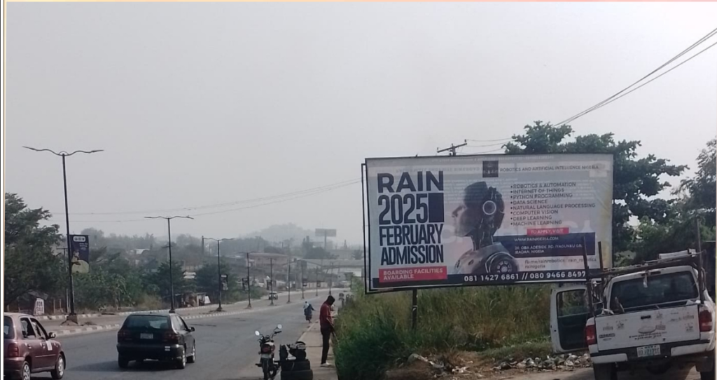 Billboard in Ibadan, Oyo State, in front of Ayefele Music House, Challenge, facing Methodist, New Garage and Molete