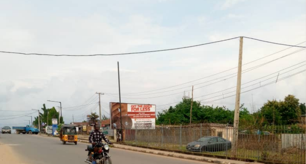 Billboard in Ibadan, Oyo State, opposite Friendly Top, Oluyole, facing Mobil and Oluyole
