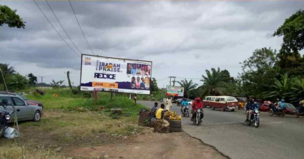 Billboard in Ibadan, Oyo State, opposite IAR&T Entrance along Apata Road, facing Apata to Mile 110 Roundabout