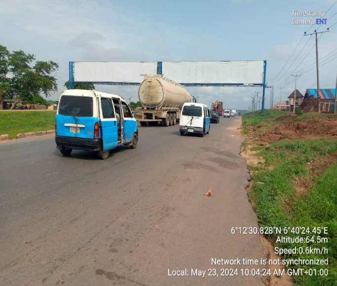Gantry Billboard at Benin Asaba express way by Asaba Airport, Delta State