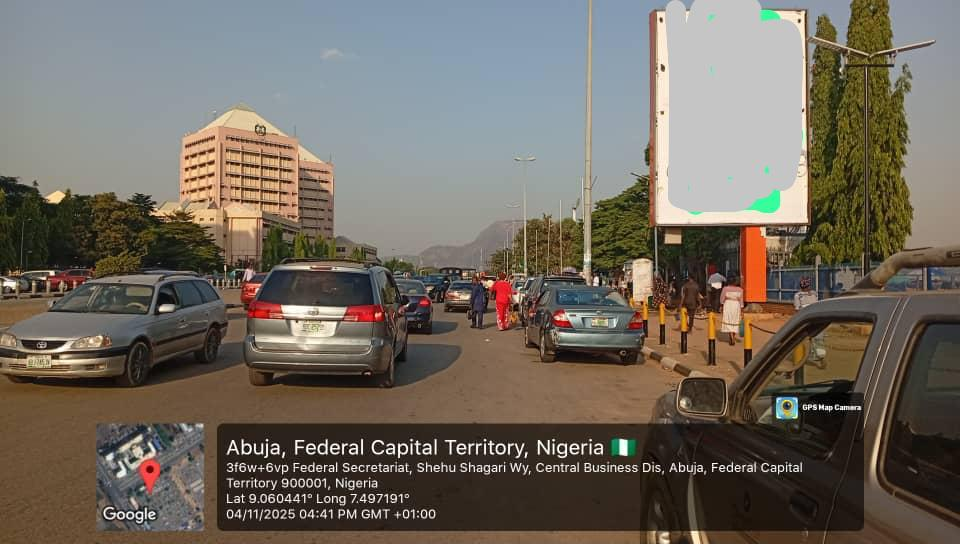 Portrait Billboard Advertising at Federal Secretariat, Abuja, FTF National Assembly Entrance