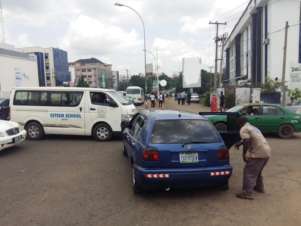 Portrait Billboard Advertising at Wuse Market Bus-Stop, Herbert Macaulay Way, Abuja