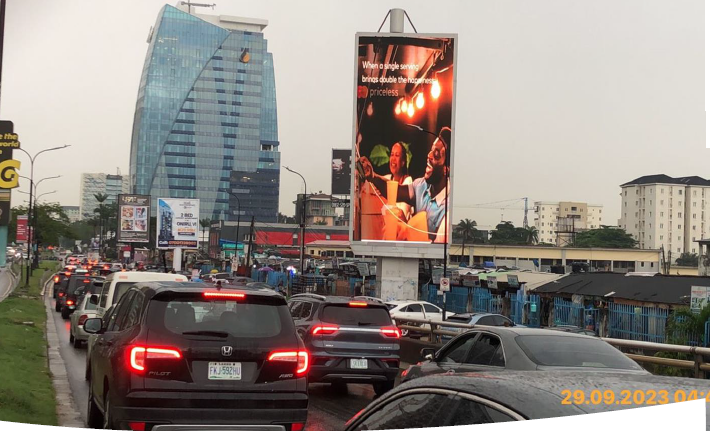 Portrait LED Billboard at Alfred Rewane Road, By Falomo Bridge, Ikoyi, Lagos