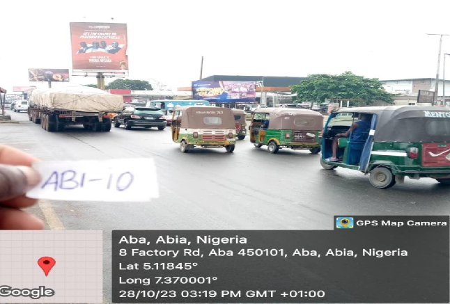 Portrait Billboard Along Factory Road At No9 Inside Conoil Premises Opposite DHL, Aba, Abia State