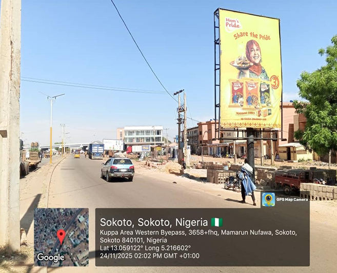 Portrait Billboard at Western Bye Pass Road before Dandima Road, Flyover, Sokoto, Sokoto State