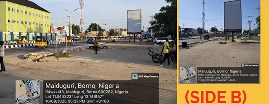 Portrait Billboard at Kashim Ibrahim, Maiduguri, FTF Race course Entrance, Side B, Borno State
