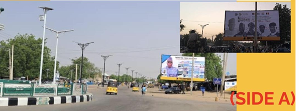 Landscape Billboard at Airport Entrance Junction, Maiduguri, FTF Kano- Jos- Maiduguri Road, Side A, Borno State