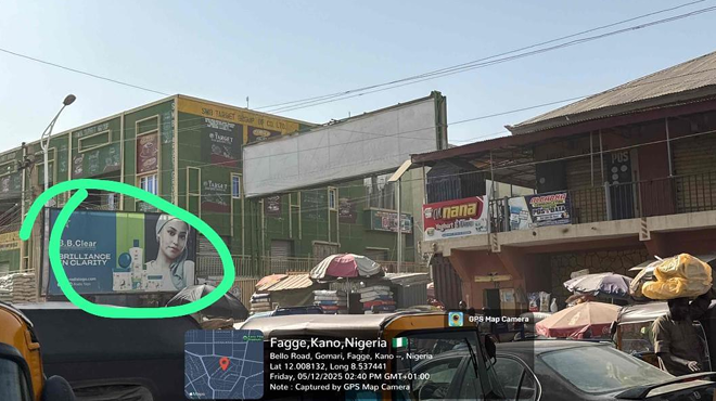 Landscape Billboard at Inside Singh Market, Kano, FTT Sharada market, Kano State