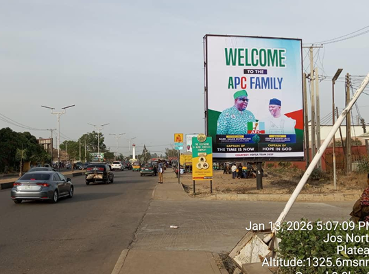 Portrait Billboard at Miango Junction, Jos, FTF Miango market/ motor park, Plateau State