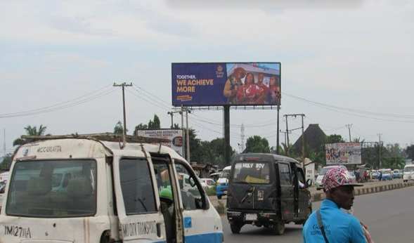 Unipole Billboard at Egbu & Mbaise road before Shoprite inside Mbaise park, Owerri, Imo State