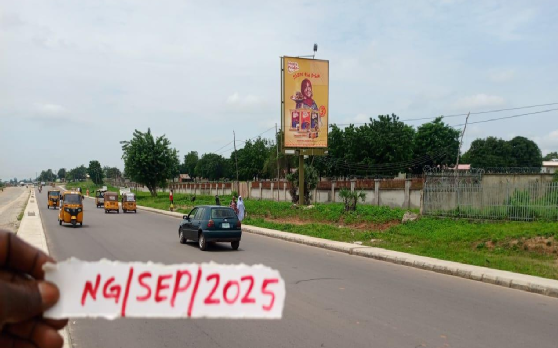 Portrait Billboard at Bossokontagora road by Berger Junction After The Welcome Gate opposite Julius Berger Office Gate, Minna, Niger State