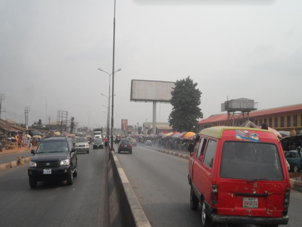 Unipole Billboard at Benin Lagos road by Uselu Market, Benin City, Edo State