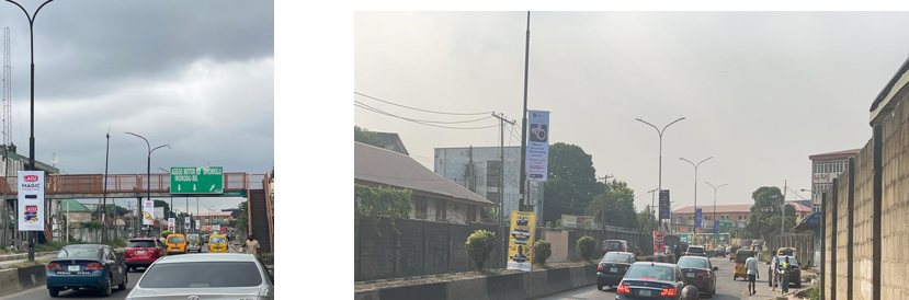 Lamp Pole Advertising along Herbert Macaulay Way, Yaba, Lagos State