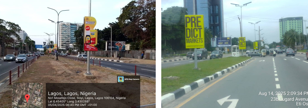 Lamp Pole Advertising along Alfred Rewane Road Median Poles, Ikoyi, Lagos State