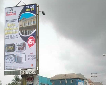 Static Billboard at Ikot Ekpene Road by Ibom Plaza, Uyo, Akwa Ibom State