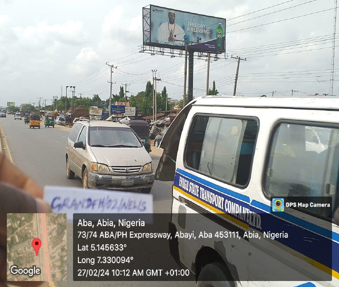 Unipole Billboard at Aba/PH Express Road by Osisioma U-Turn, Aba, Abia State